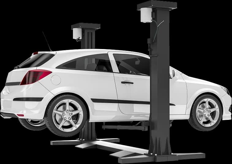 Машина на подъемнике